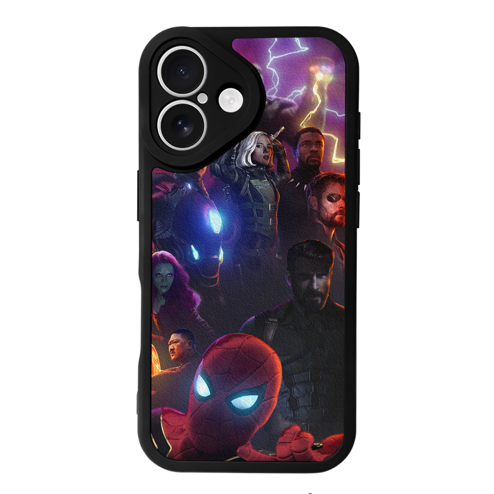 （画像用） アベンジャーズ The Avengers 【iPhone 16シリーズ対応】シリコンスマホケース（レザー調） 材質：シリコン